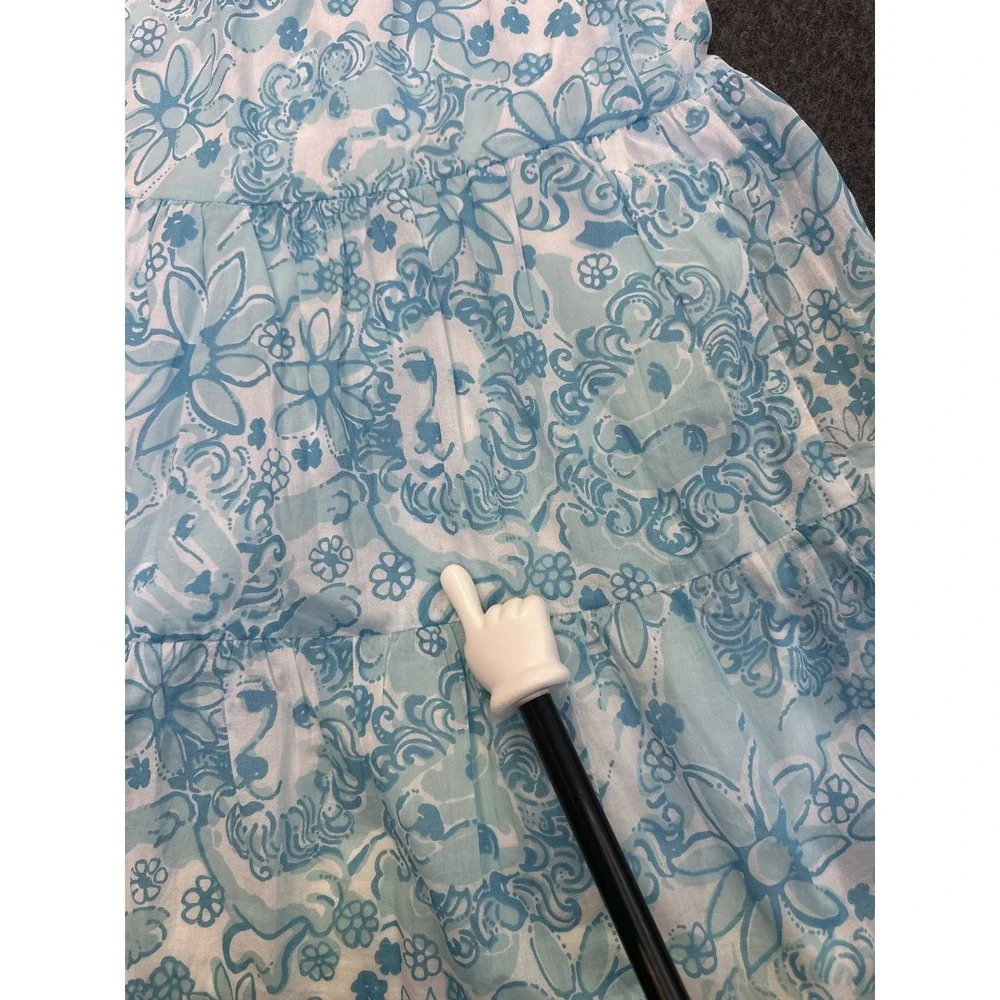 Lilly Pulitzer Tiered Knee Length Shopper Skirt Lion Cotton Size 8 New *Flaws - Picture 12 of 16